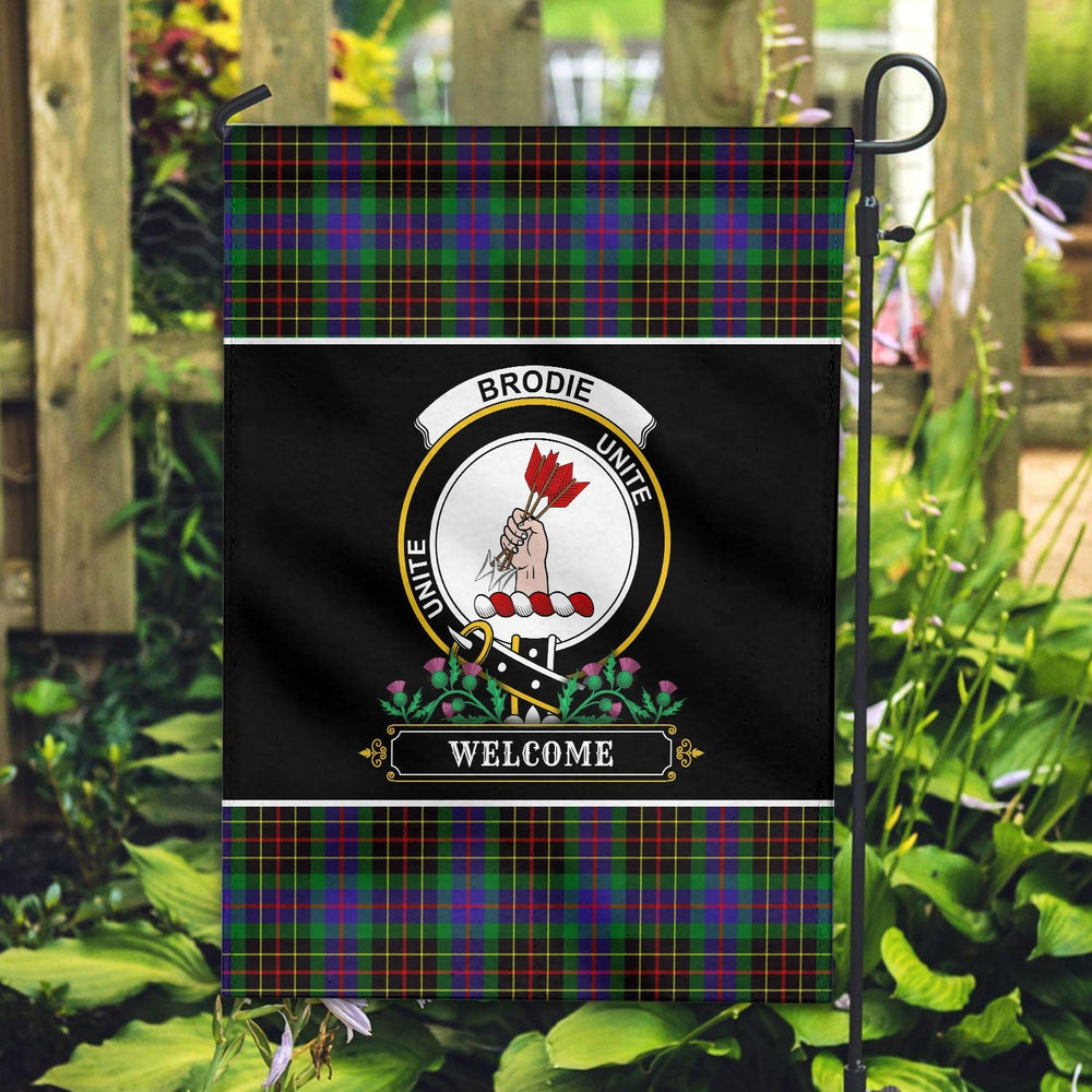 Clan Brodie Hunting Modern Tartan Crest Garden Flag - Welcome MN32 Clan Brodie Tartan Today