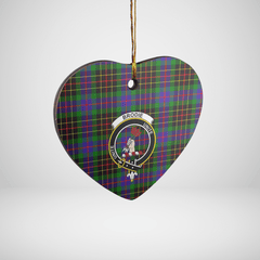Clan Brodie Hunting Modern Tartan Crest Heart Ceramic Ornament WY49 Brodie Hunting Modern Tartan Tartan Christmas