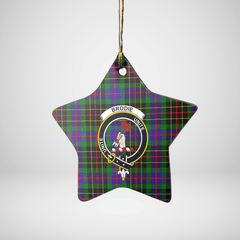 Clan Brodie Hunting Modern Tartan Crest Star Ceramic Ornament PD91 Brodie Hunting Modern Tartan Tartan Christmas