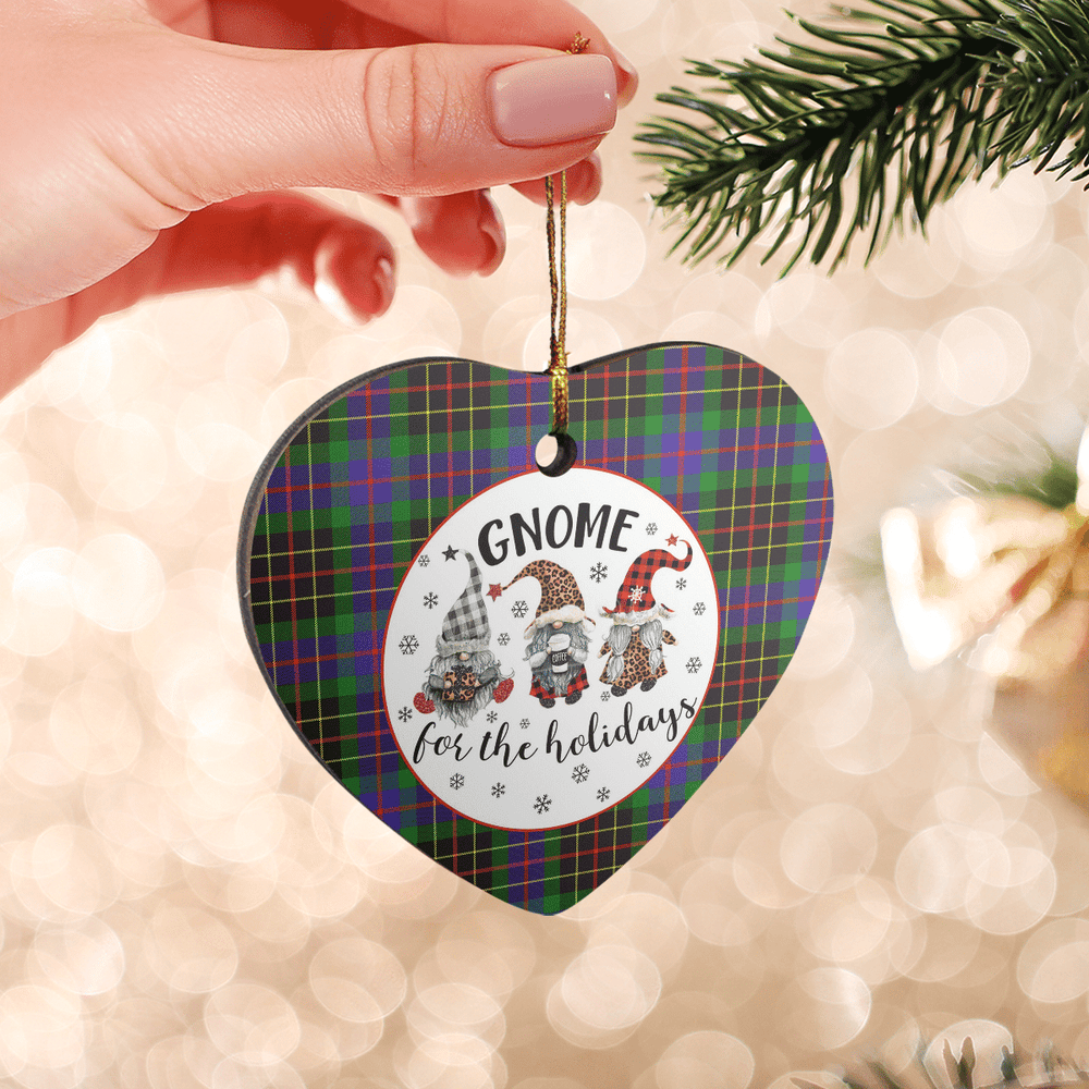 Clan Brodie Hunting Modern Tartan Gnome Heart Ceramic Ornament NB81 Brodie Hunting Modern Tartan Gnome Tartan Christmas