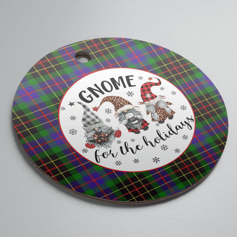 Clan Brodie Hunting Modern Tartan Gnome Round Ceramic Ornament FJ10 Brodie Hunting Modern Tartan Tartan Christmas