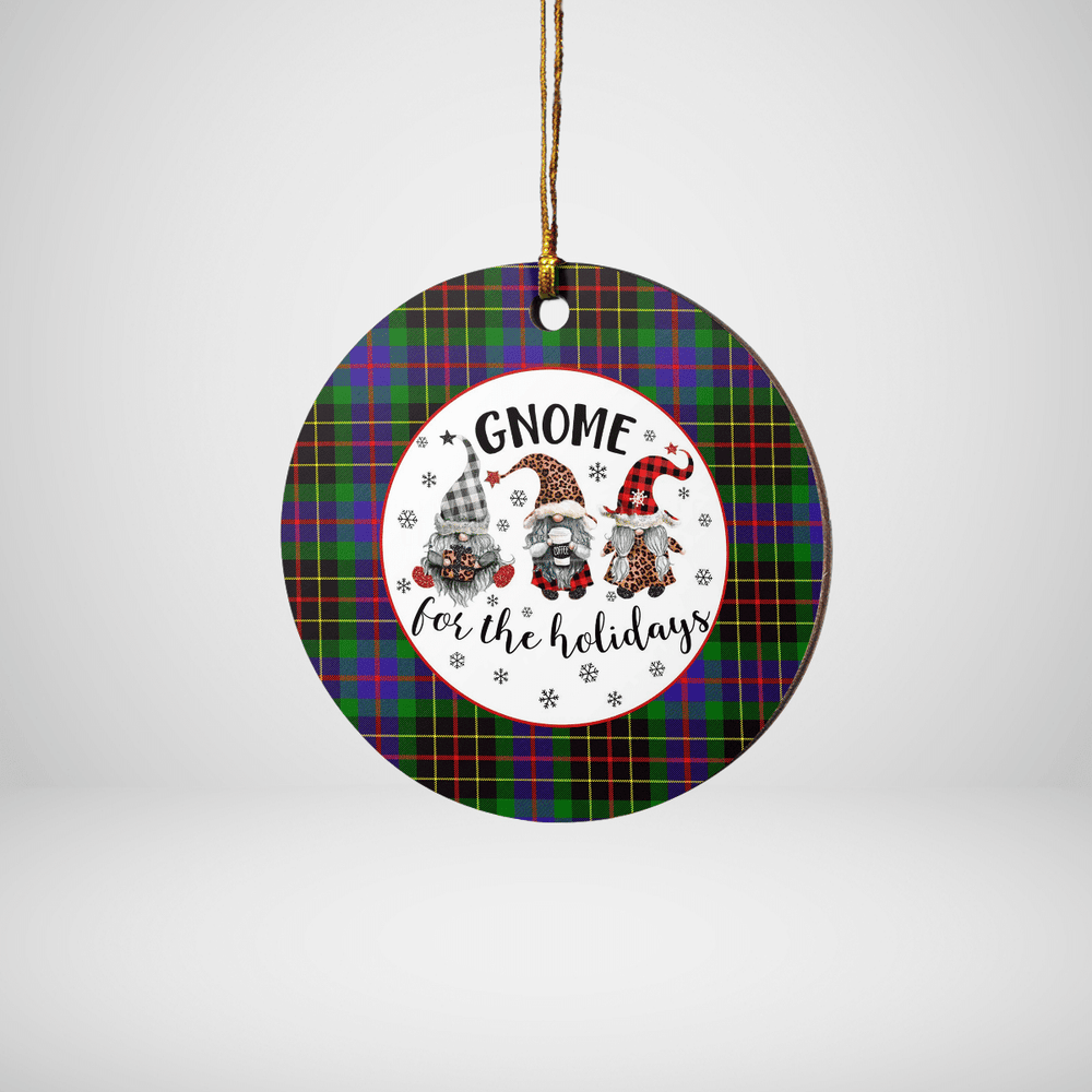 Clan Brodie Hunting Modern Tartan Gnome Round Ceramic Ornament FJ10 Brodie Hunting Modern Tartan Tartan Christmas