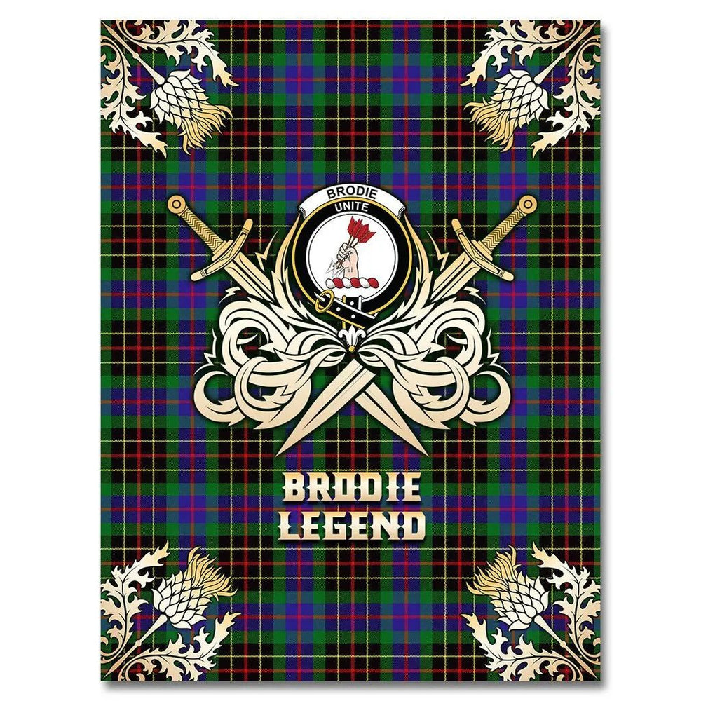 Clan Brodie Hunting Modern Tartan Gold Courage Symbol Blanket HW88 Clan Brodie Tartan Today