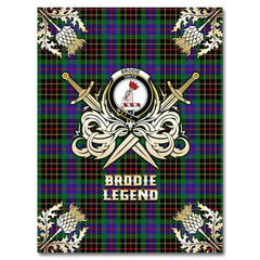 Clan Brodie Hunting Modern Tartan Gold Courage Symbol Blanket HW88 Clan Brodie Tartan Today