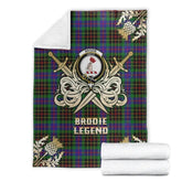 Clan Brodie Hunting Modern Tartan Gold Courage Symbol Blanket HW88 Clan Brodie Tartan Today