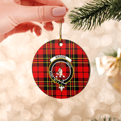 Clan Brodie Modern Tartan Crest Round Ceramic Ornament YL72 Brodie Modern Tartan Tartan Christmas