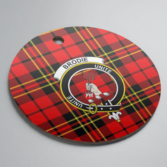 Clan Brodie Modern Tartan Crest Round Ceramic Ornament YL72 Brodie Modern Tartan Tartan Christmas
