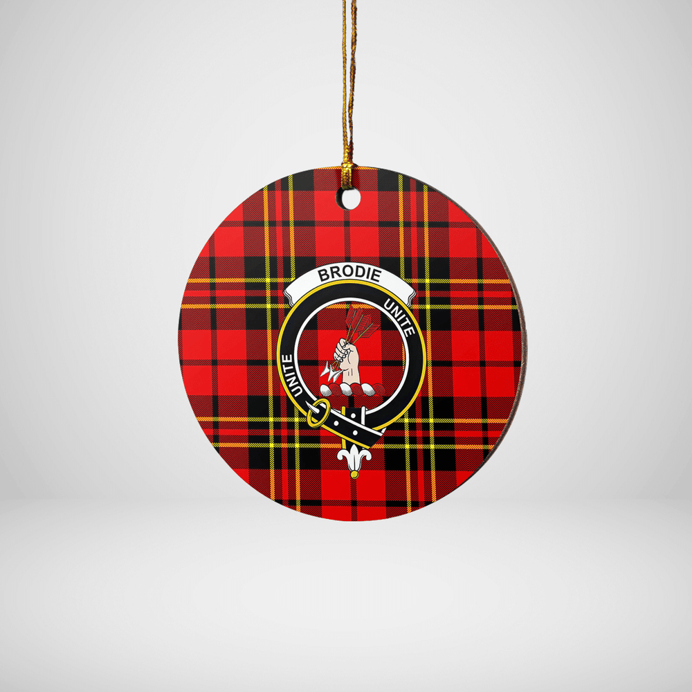 Clan Brodie Modern Tartan Crest Round Ceramic Ornament YL72 Brodie Modern Tartan Tartan Christmas