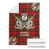 Clan Brodie Modern Tartan Gold Courage Symbol Blanket LA29 Clan Brodie Tartan Today