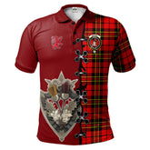 Clan Brodie Modern Tartan Polo Shirt - Lion Rampant And Celtic Thistle Style WD39 Brodie Modern Tartan Tartan Polo