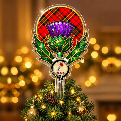Clan Brodie Modern Tartan Thistle Christmas Tree Topper