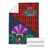 Clan Brodie Tartan Crest Premium Blanket Thistle Style LE65 Clan Brodie Tartan Today