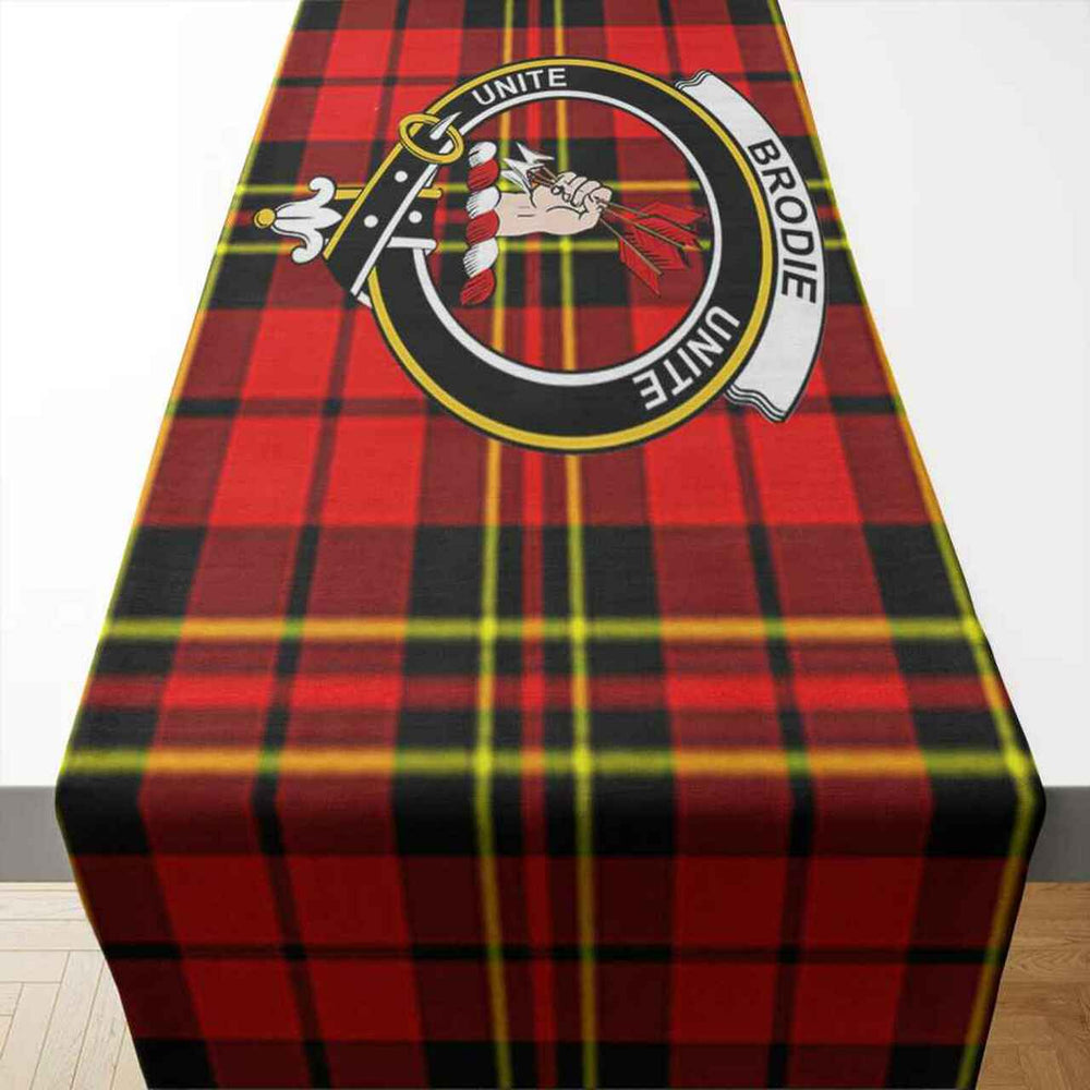 Clan Brodie Tartan Crest Table Runner Cotton VY24 Brodie Tartan Tartan Table Runner