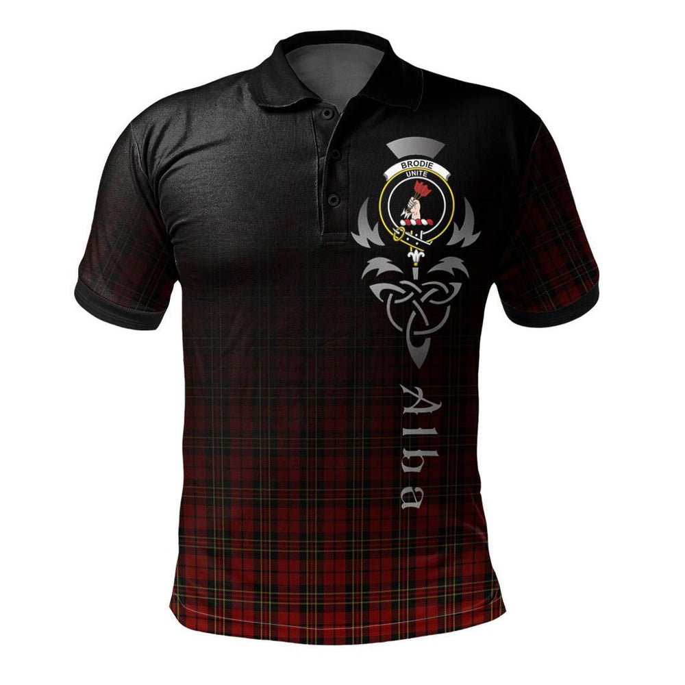 Clan Brodie Tartan Polo Shirt - Alba Celtic Style NR19 Brodie Tartan Tartan Polo