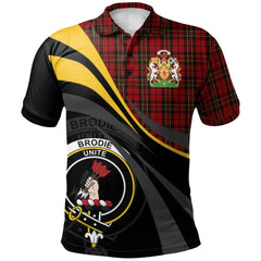 Clan Brodie Tartan Polo Shirt - Royal Coat Of Arms Style EM47 Brodie Tartan Tartan Polo