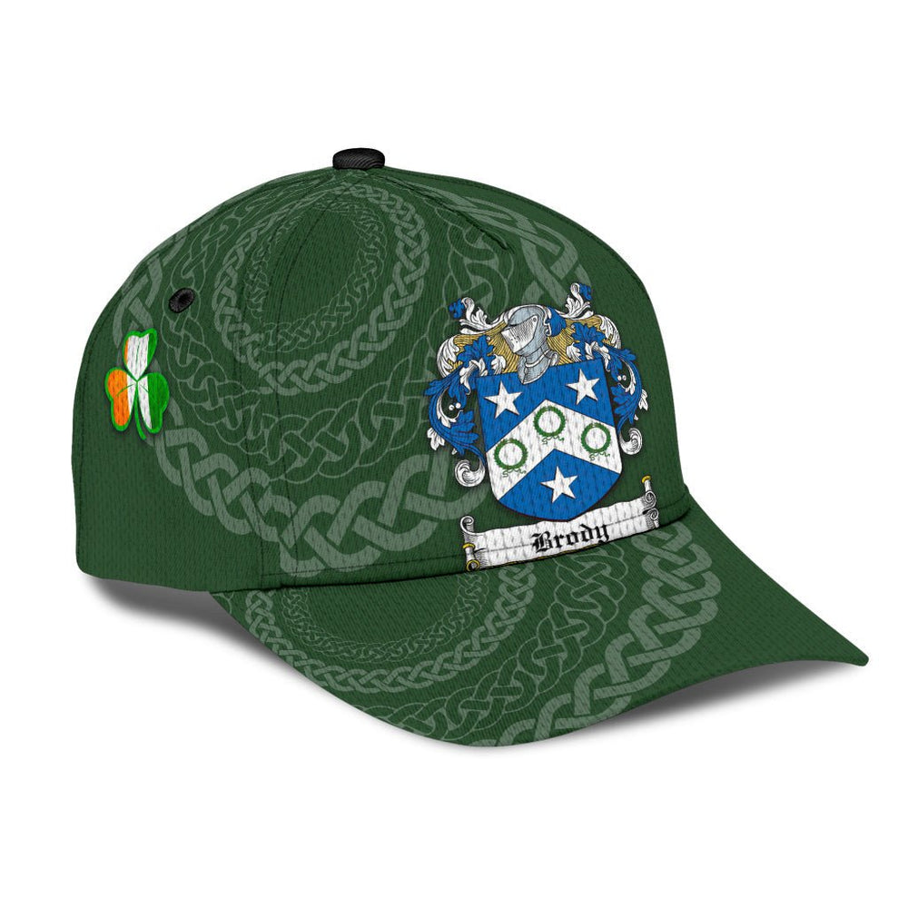 Clan Brody Coat Of Arms - Irish Family Crest St Patrick's Day Classic CapWQ28 Classic Cap - Brody Coat Of Arms St Patrick's Day Classic Cap Irish Cap