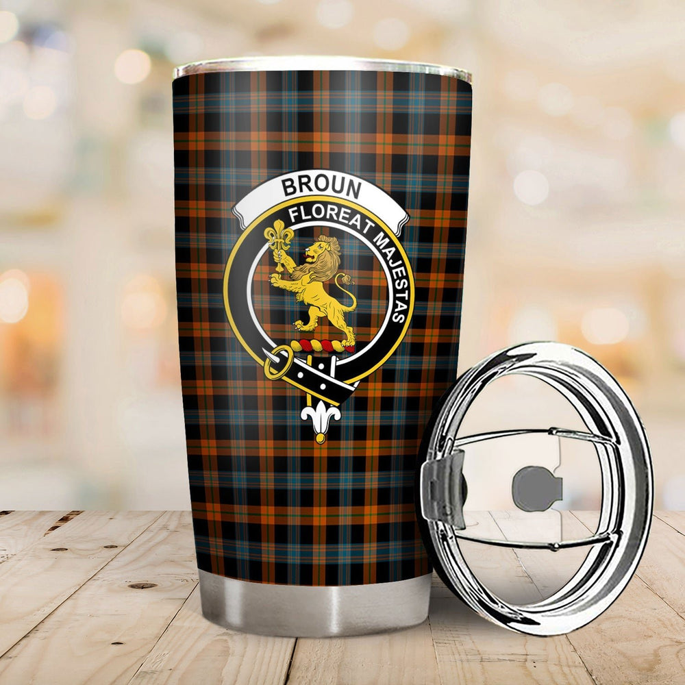 Clan Broun Ancient Tartan Crest Tumbler XO19 Clan Brown / Broun Tartan Today