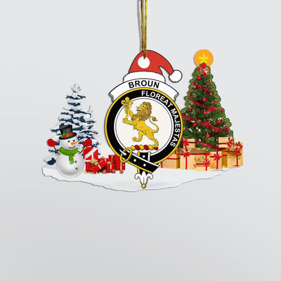 Clan Broun Crest Tartan Acrylic Christmas Ornament CJ64