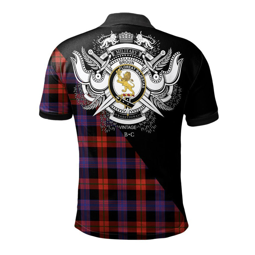 Clan Broun Modern Clan - Military Polo Shirt AS64 Broun Modern Tartan Tartan Polo