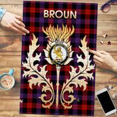 Clan Broun Modern Modern Tartan Crest Thistle Jigsaw Puzzles Gift For Family OT65 Clan Brown / Broun Tartan Today