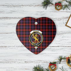 Clan Broun Tartan Crest Heart Ceramic Ornament NF85 Broun Tartan Tartan Christmas