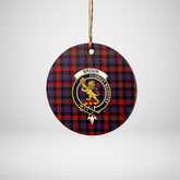 Clan Broun Tartan Crest Round Ceramic Ornament AU76 Broun Tartan Tartan Christmas