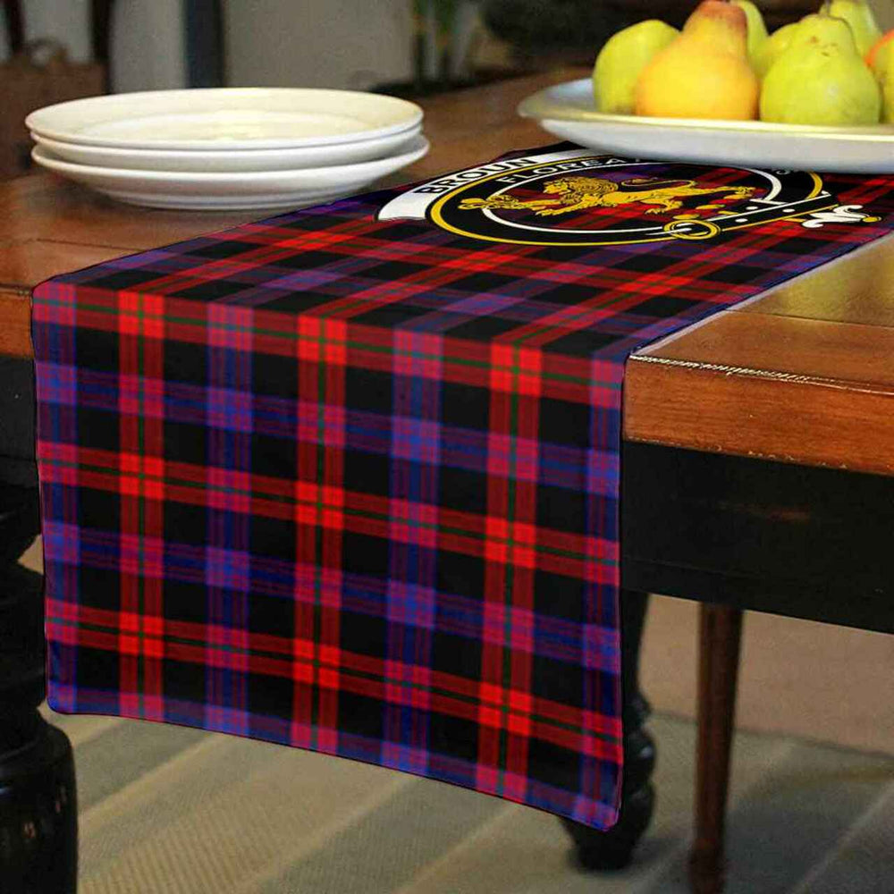 Clan Broun Tartan Crest Table Runner Cotton WU19 Broun Tartan Tartan Table Runner