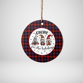 Clan Broun Tartan Gnome Round Ceramic Ornament FF46 Broun Tartan Tartan Christmas