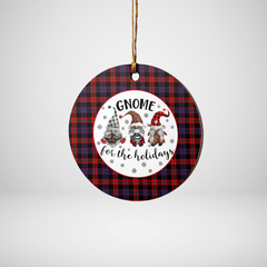 Clan Broun Tartan Gnome Round Ceramic Ornament FF46 Broun Tartan Tartan Christmas