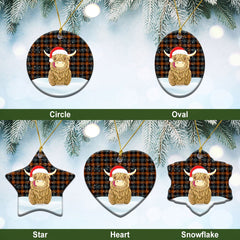 Clan Brown Ancient Tartan Christmas Ceramic Ornament Highland Cows Style OO71 Brown Ancient Tartan Tartan Ornament
