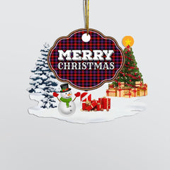 Clan Brown Modern "Merry Christmas" Tartan Acrylic Ornament RR11 Brown Modern Tartan Tartan Christmas