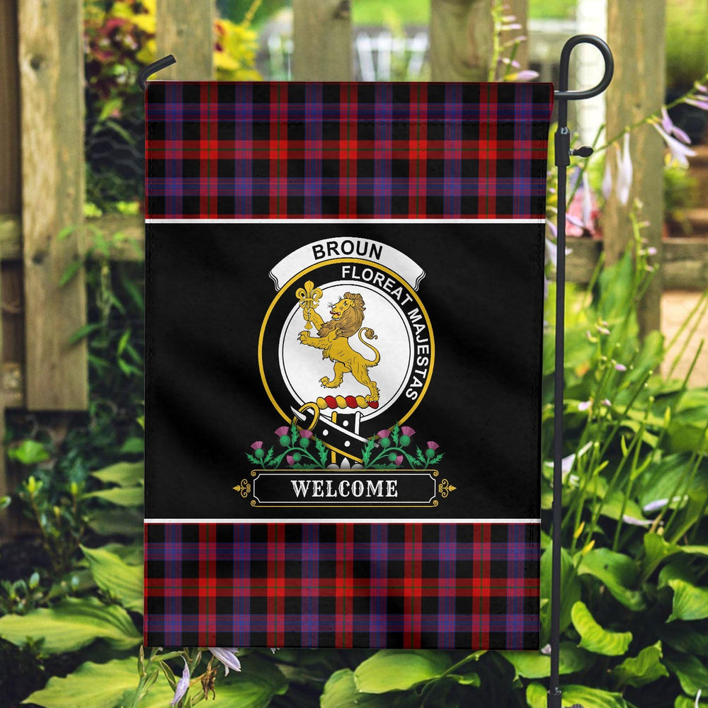 Clan Brown Modern Tartan Crest Garden Flag - Welcome LZ18 Clan Brown / Broun Tartan Today