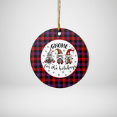 Clan Brown Modern Tartan Gnome Round Ceramic Ornament QB39 Brown Modern Tartan Tartan Christmas