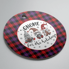 Clan Brown Modern Tartan Gnome Round Ceramic Ornament QB39 Brown Modern Tartan Tartan Christmas