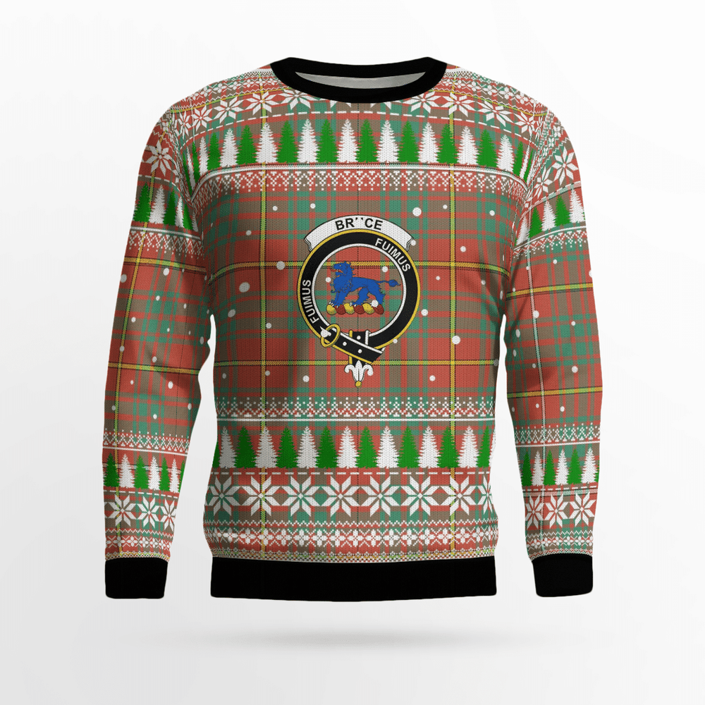 Clan Bruce Ancient Crest Tartan Christmas Ugly Sweater WL24 Bruce Ancient Crest Tartan Tartan Ugly Sweater