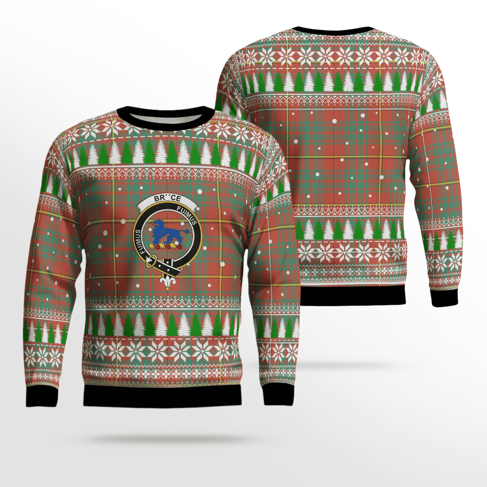 Clan Bruce Ancient Crest Tartan Christmas Ugly Sweater WL24 Bruce Ancient Crest Tartan Tartan Ugly Sweater