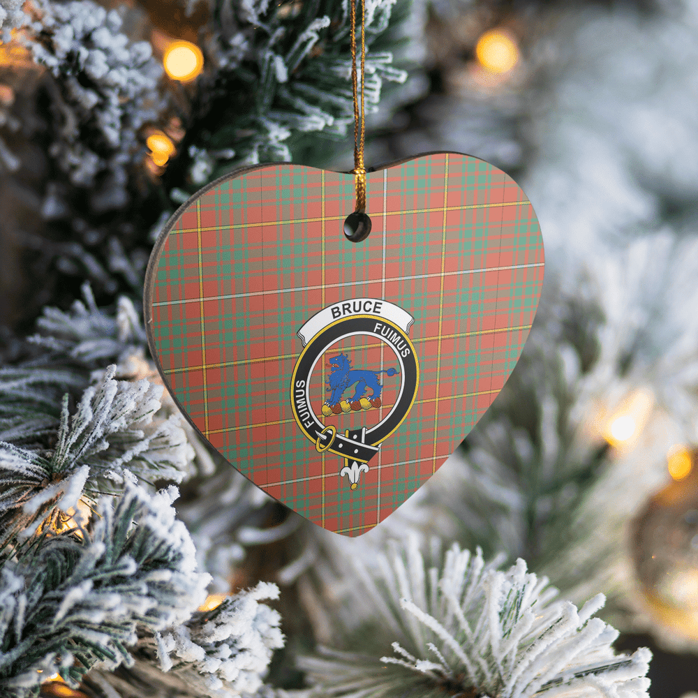Clan Bruce Ancient Tartan Crest Heart Ceramic Ornament RQ85 Bruce Ancient Tartan Tartan Christmas