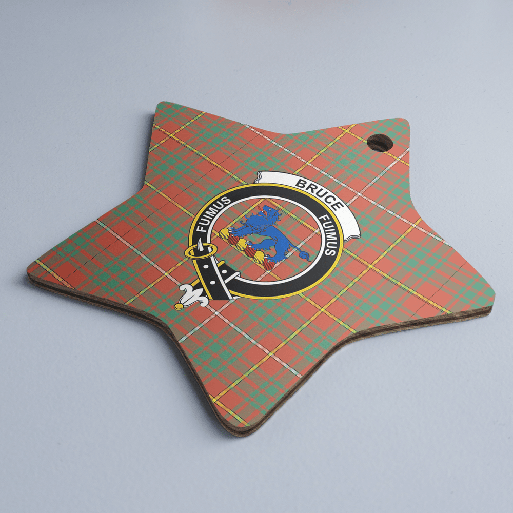 Clan Bruce Ancient Tartan Crest Star Ceramic Ornament NE25 Bruce Ancient Tartan Tartan Christmas
