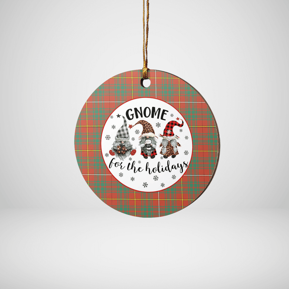 Clan Bruce Ancient Tartan Gnome Round Ceramic Ornament LH13 Bruce Ancient Tartan Tartan Christmas