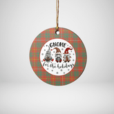 Clan Bruce Ancient Tartan Gnome Round Ceramic Ornament LH13 Bruce Ancient Tartan Tartan Christmas