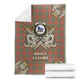Clan Bruce Ancient Tartan Gold Courage Symbol Blanket SX25 Clan Bruce Tartan Today