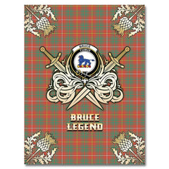 Clan Bruce Ancient Tartan Gold Courage Symbol Blanket SX25 Clan Bruce Tartan Today