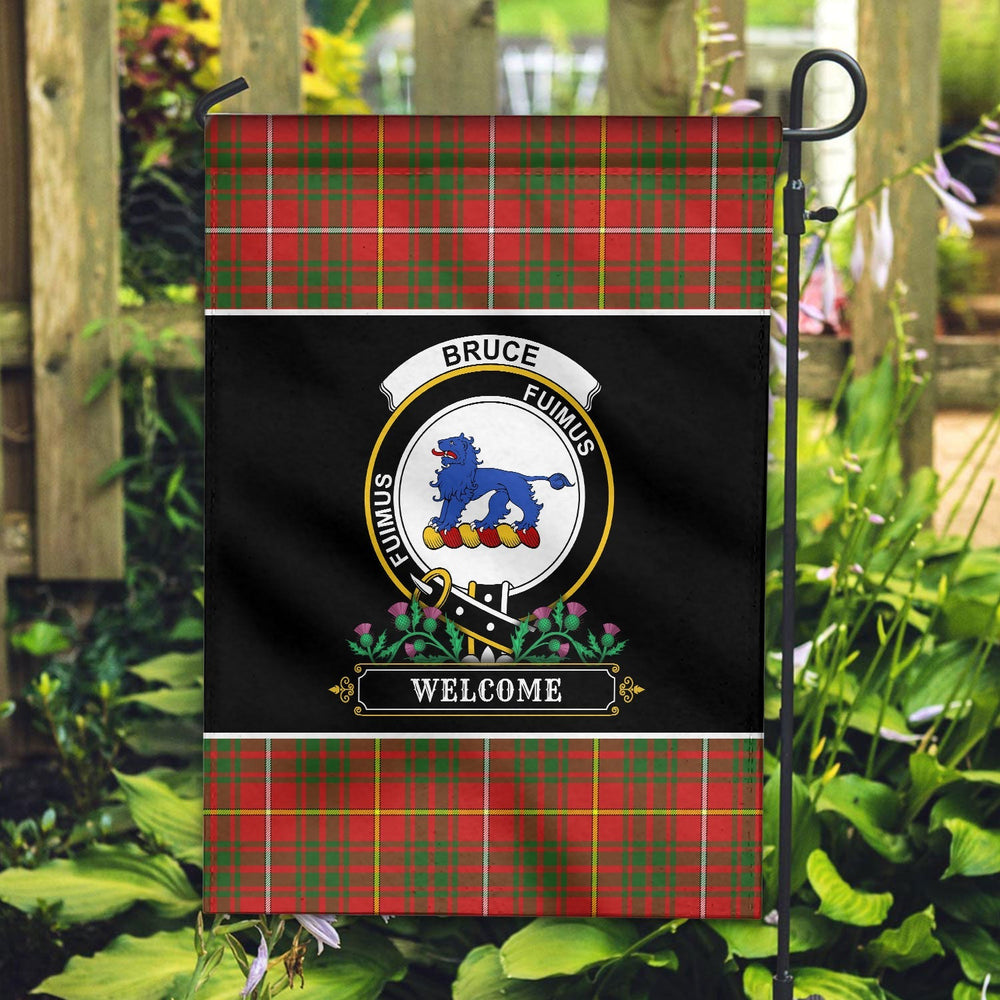 Clan Bruce Modern Tartan Crest Garden Flag - Welcome AP27 Clan Bruce Tartan Today
