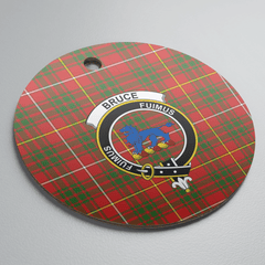 Clan Bruce Modern Tartan Crest Round Ceramic Ornament VA11 Bruce Modern Tartan Tartan Christmas