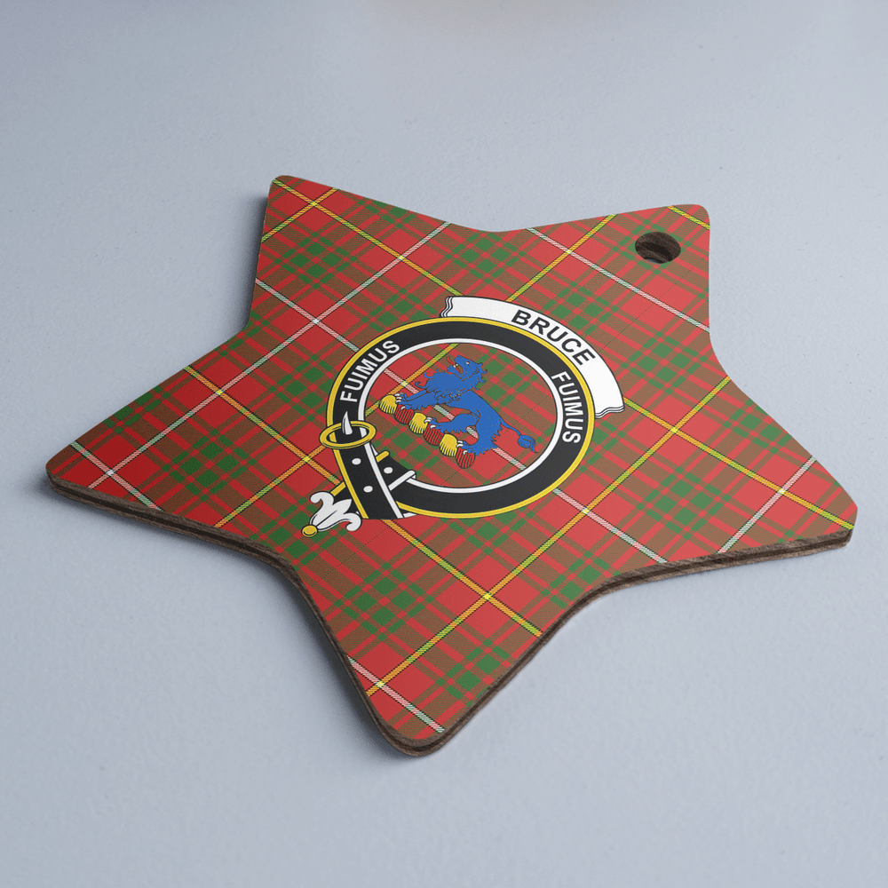 Clan Bruce Modern Tartan Crest Star Ceramic Ornament WI56 Bruce Modern Tartan Tartan Christmas