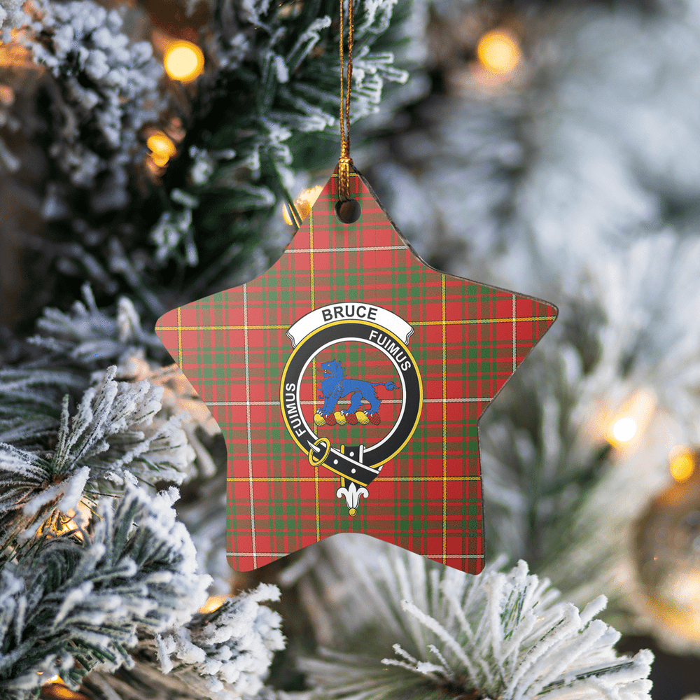 Clan Bruce Modern Tartan Crest Star Ceramic Ornament WI56 Bruce Modern Tartan Tartan Christmas