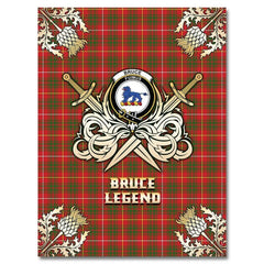 Clan Bruce Modern Tartan Gold Courage Symbol Blanket YS24 Clan Bruce Tartan Today