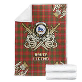 Clan Bruce Modern Tartan Gold Courage Symbol Blanket YS24 Clan Bruce Tartan Today