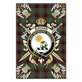 Clan Buchan Ancient Tartan Crest Black Garden Flag - Gold Thistle TI24 Clan Buchan Tartan Today