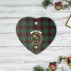 Clan Buchan Ancient Tartan Crest Heart Ceramic Ornament VD23 Buchan Ancient Tartan Tartan Christmas